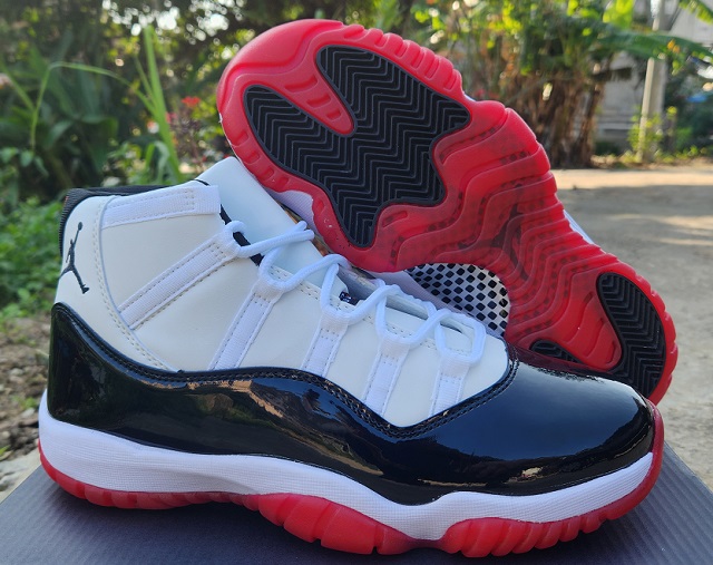 Air Jordan 11 Retro White Black Red - Click Image to Close